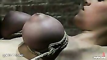 Busty teen Iona Grace submitted to malicious breast bondage