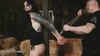 A luxurious babe with perfect tits flogged ruthlessly