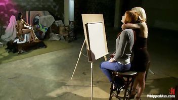 A hot art teacher inspires her students with brutal lesbian domination
