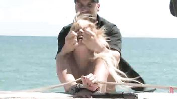 Gorgeous blonde slut loves the public humiliation that she experiences